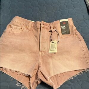 Levi's 501 Cutoff Shorts in Dusty Pink